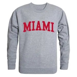 Miami University Game Day Crewneck Pullover Sweatshirt Sweater Heather Grey