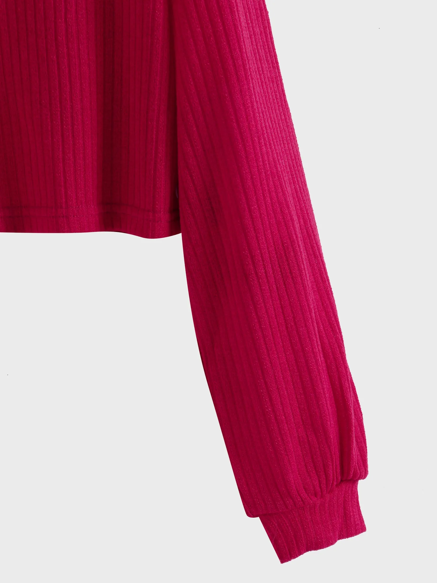Midsize V-Neck Ribbed Chill Crop Top