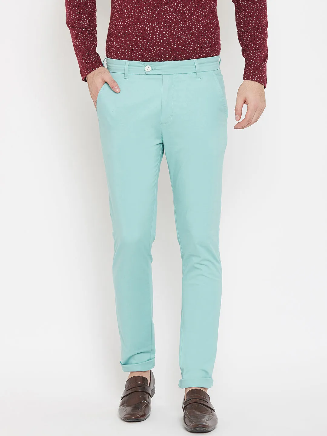 Mint Green Slim fit Trousers