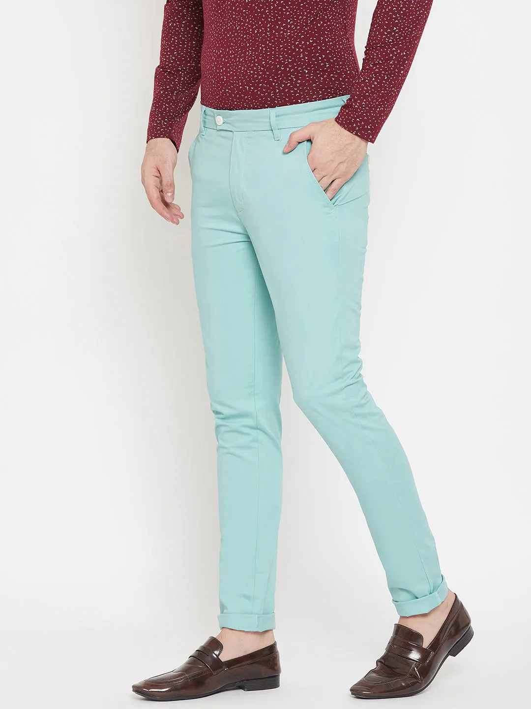 Mint Green Slim fit Trousers