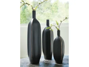 (Online Special Price) Rhaveney Black Vase (Set of 3)