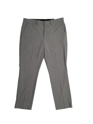 Perry Ellis Portfolio Mens Slim Fit Windowpane Dress Pants Dark Gray 36 x 32