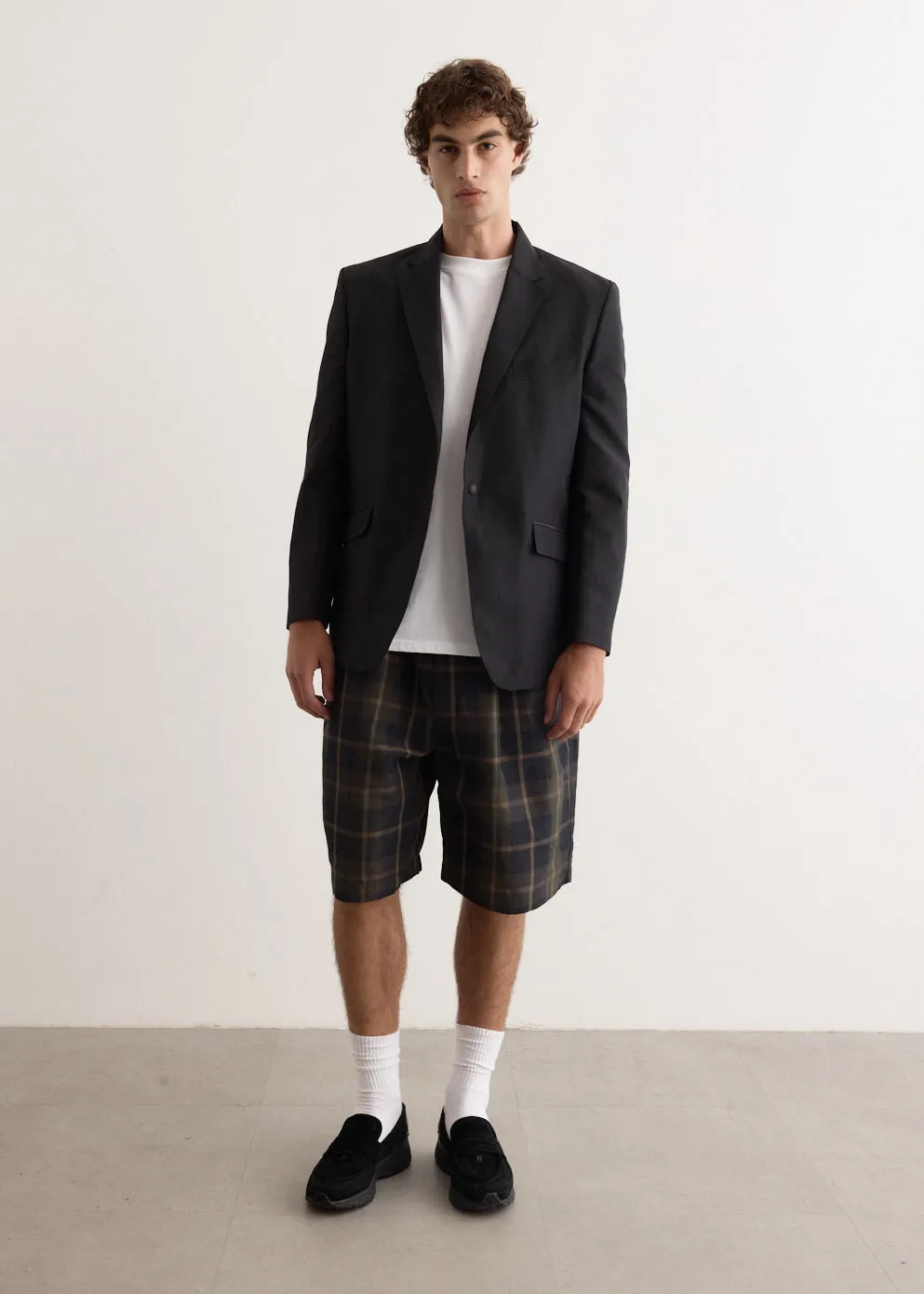 Polyester Ramie Poplin Tailored Jacket