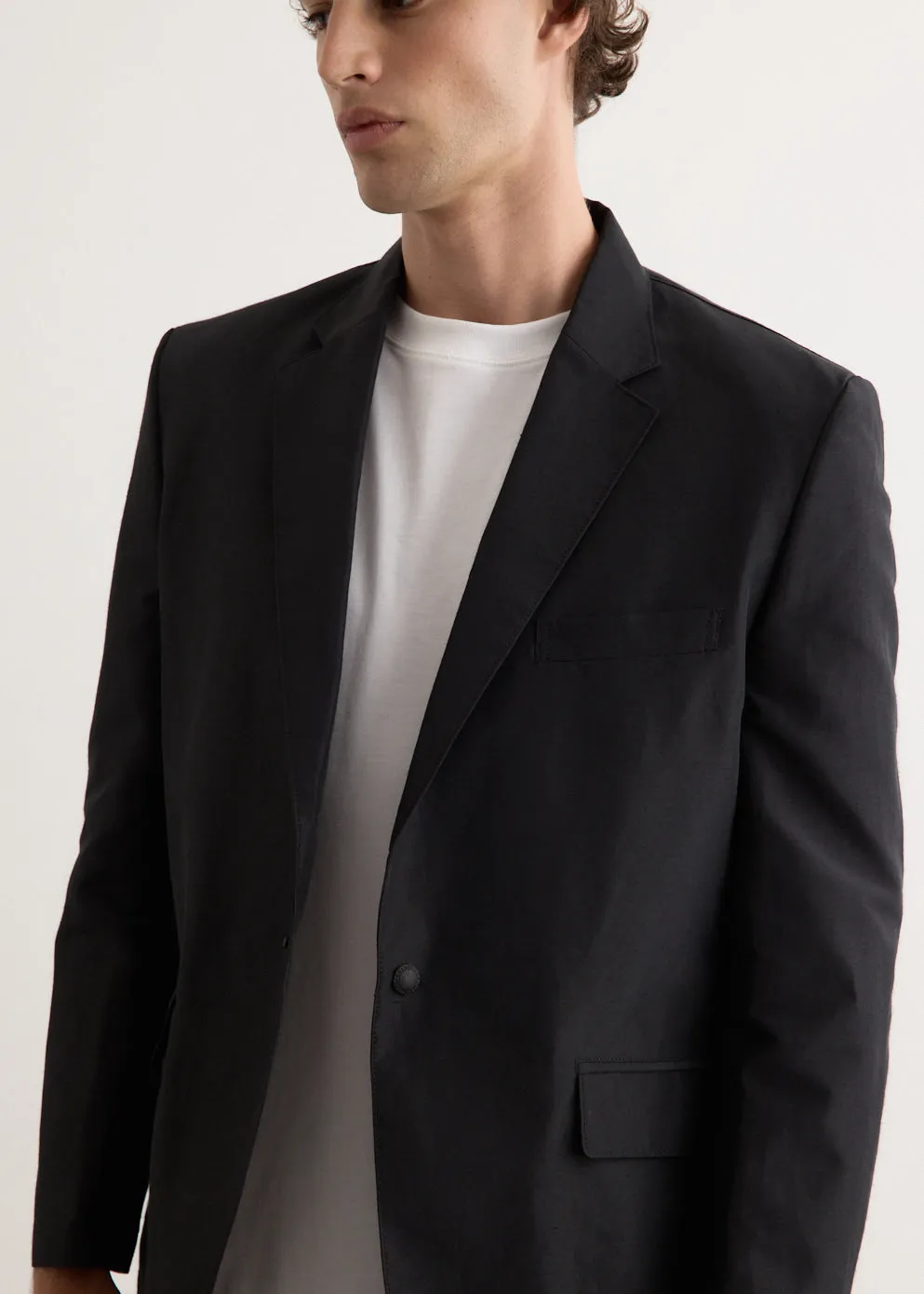Polyester Ramie Poplin Tailored Jacket