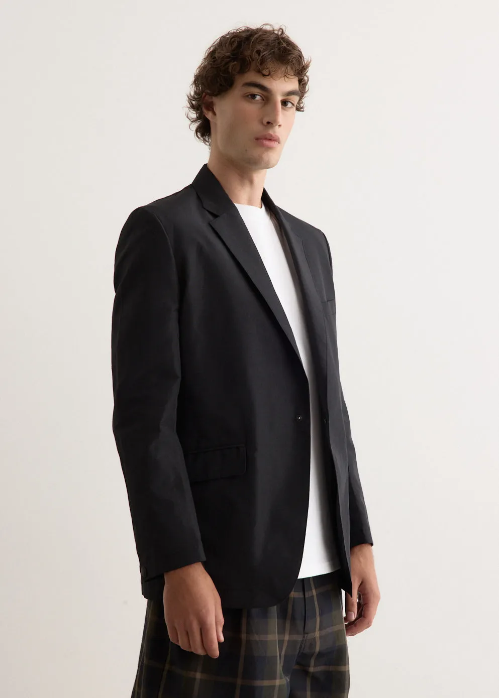 Polyester Ramie Poplin Tailored Jacket