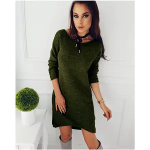 Pure Color Long Sleeves Big Scoop Long Sweater