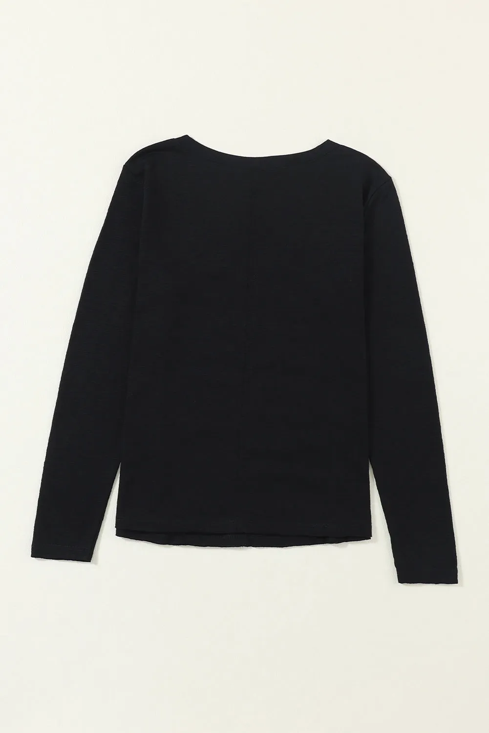 Red Solid Color Patchwork Long Sleeve Top