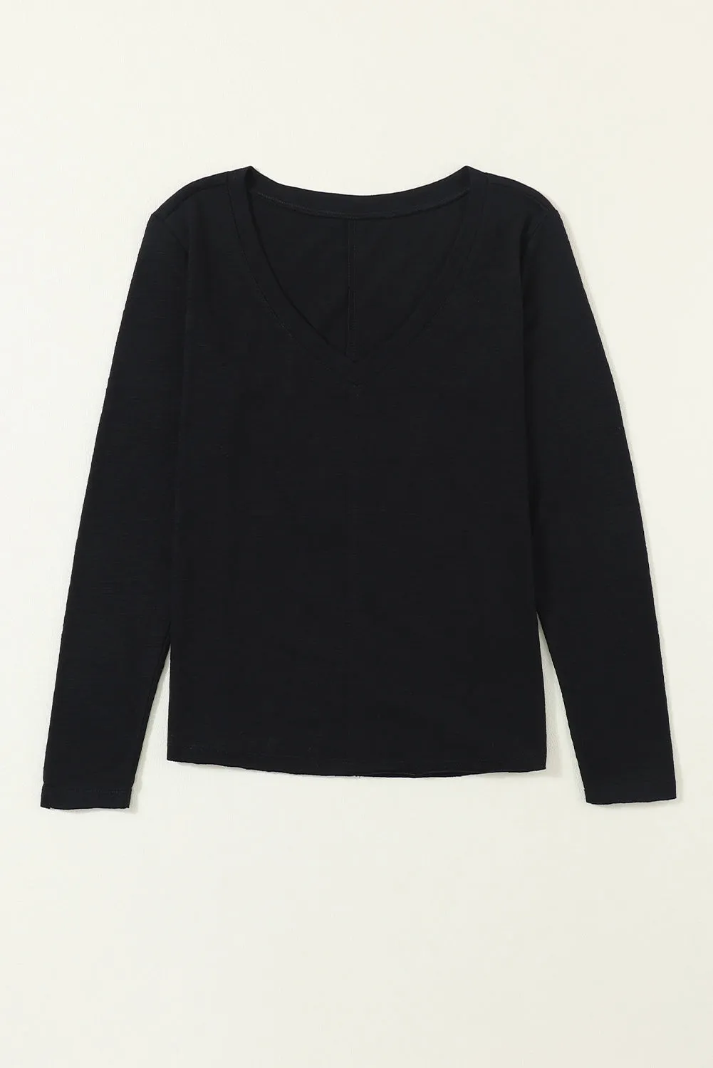 Red Solid Color Patchwork Long Sleeve Top