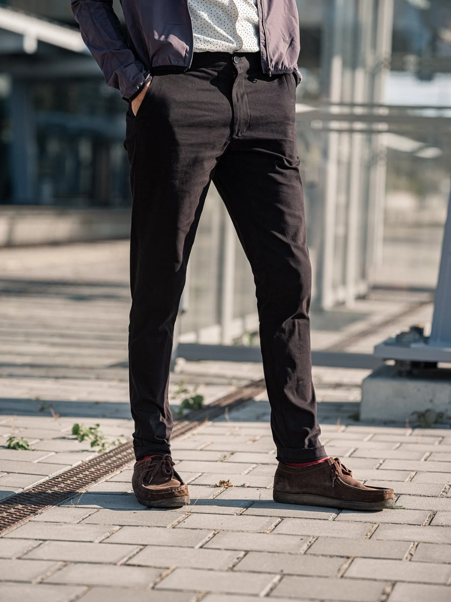 Riksvg 99 Men's Black Cycling Chinos