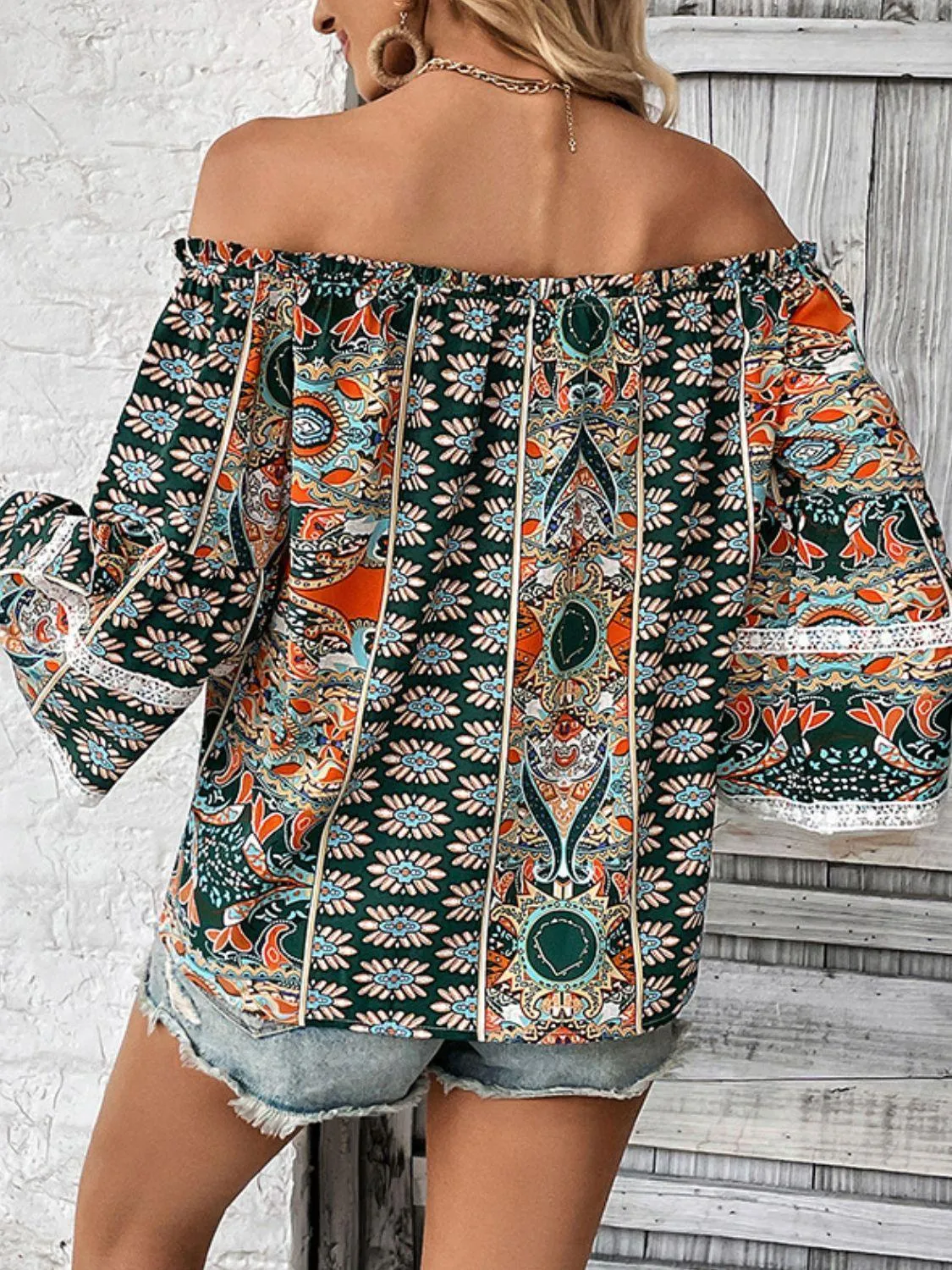 Slaying Summer Flare Sleeve Off Shoulder Top