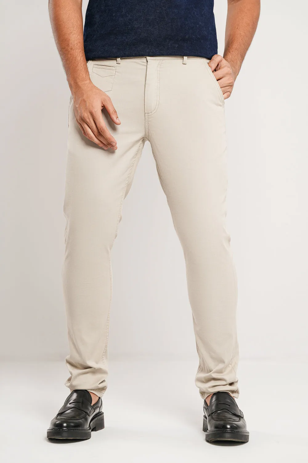 Slim Fit Solid Chinos
