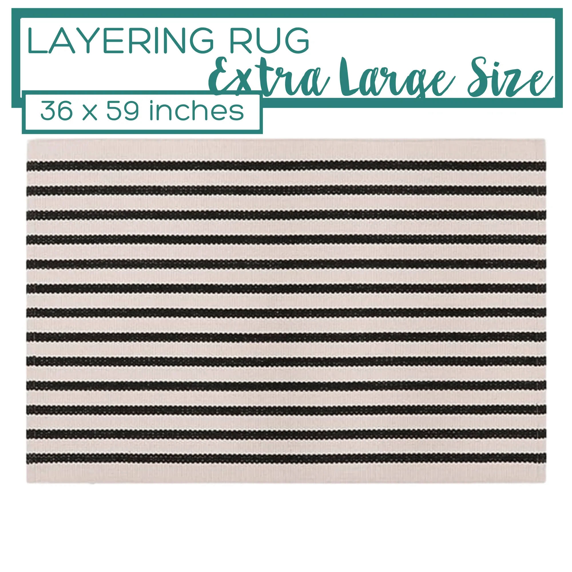 Striped Doormat Layering Rug