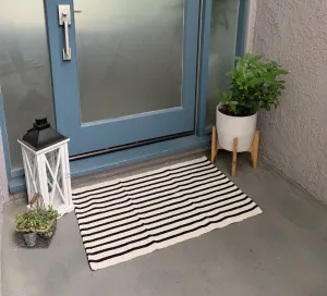 Striped Doormat Layering Rug