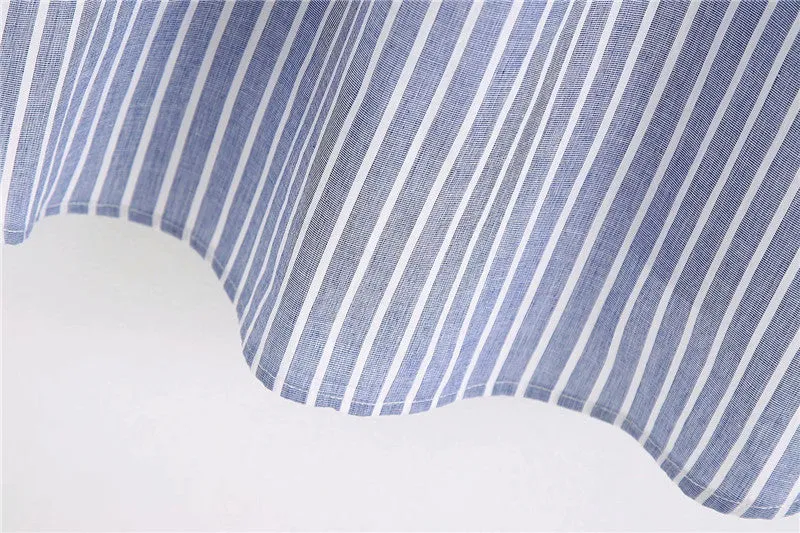 STRIPED LOOSE MIDI SHIRT DRESS