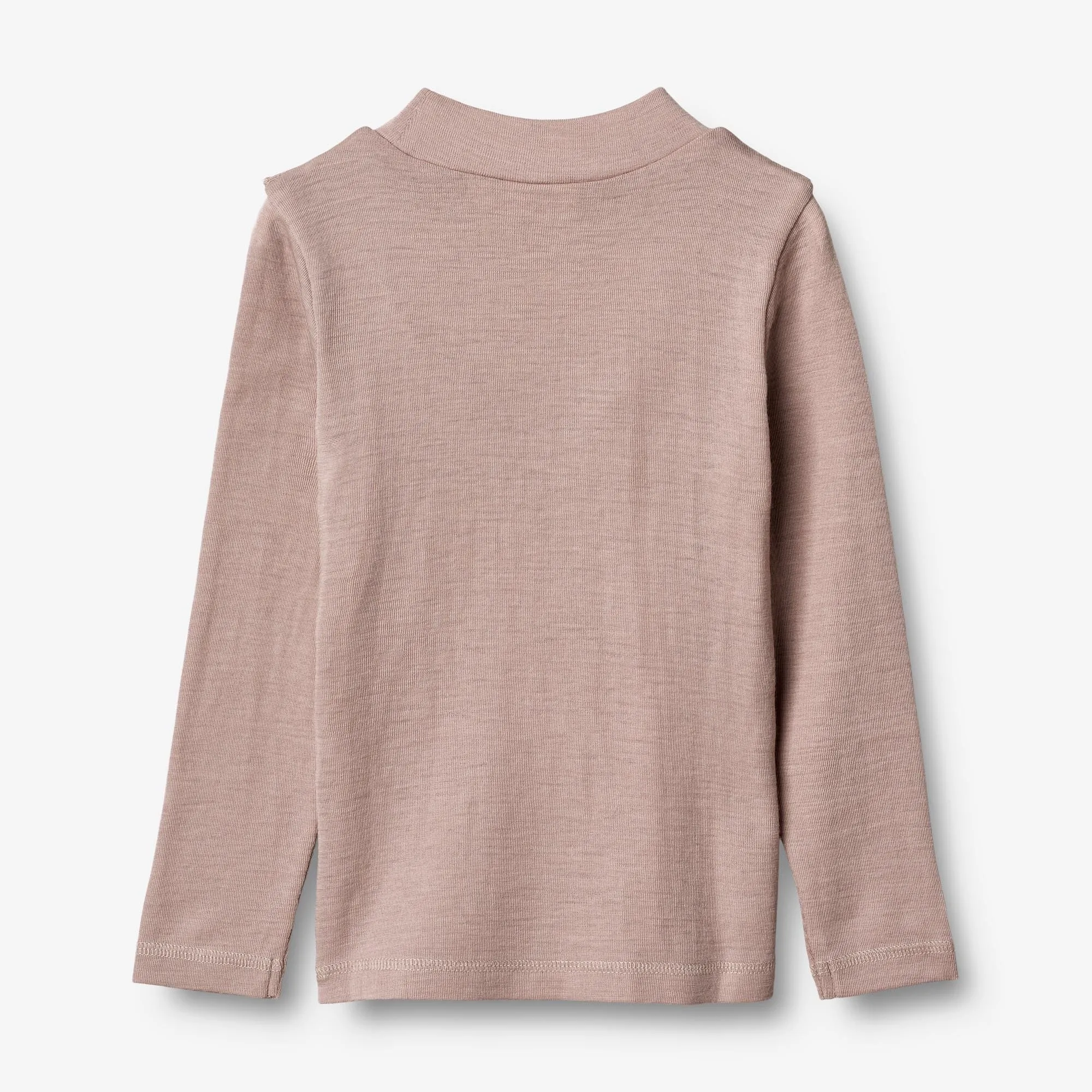 T-shirt Wool Ruffle LS - dark powder