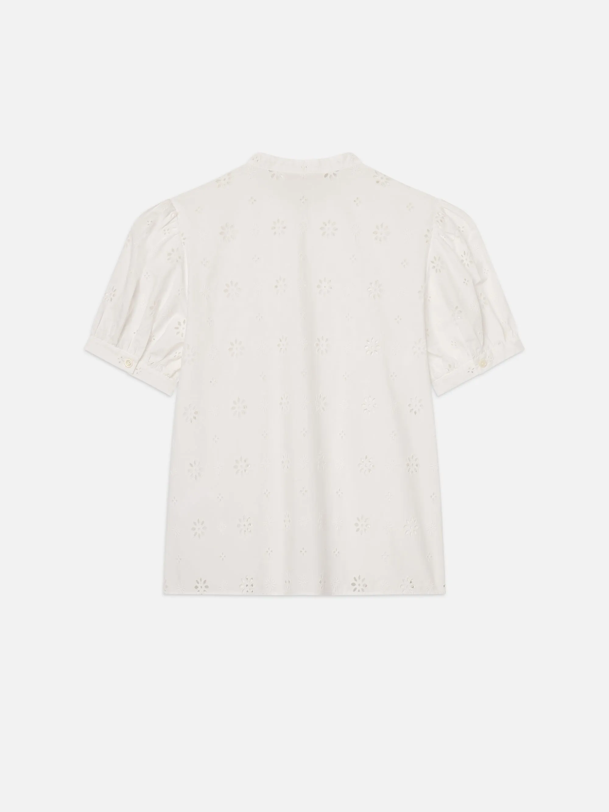 The Eyelet Gathered Top -- White