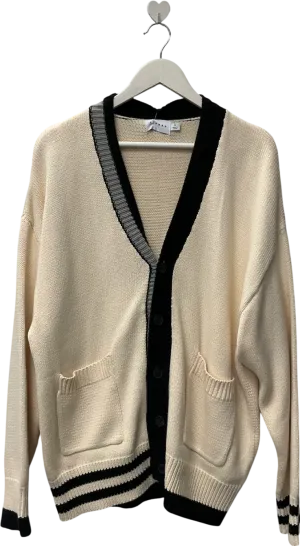 Topman Cream Oversized Collegiate Cardigan UK S
