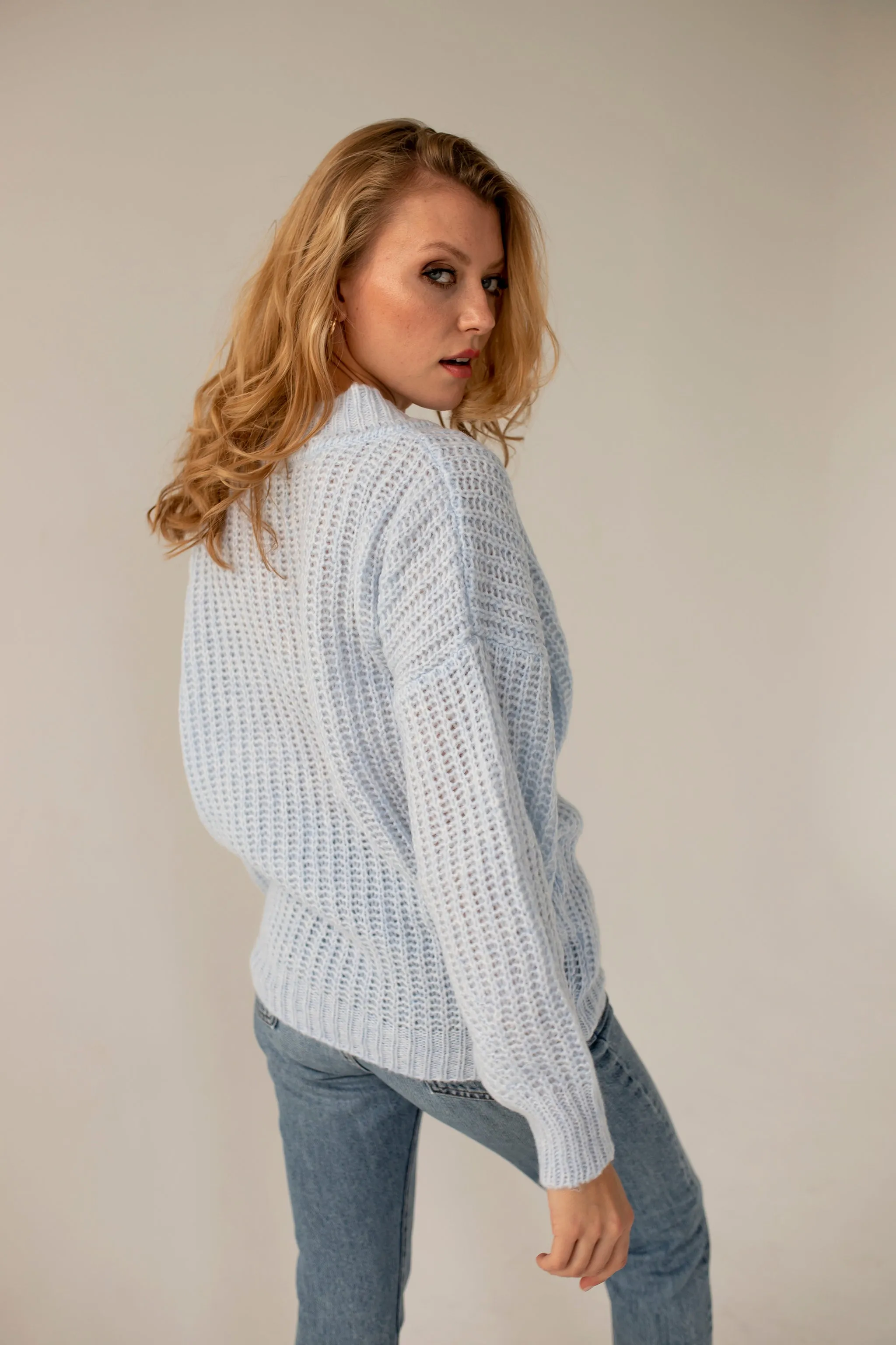Victoria Merino Wool Sweater- Blue