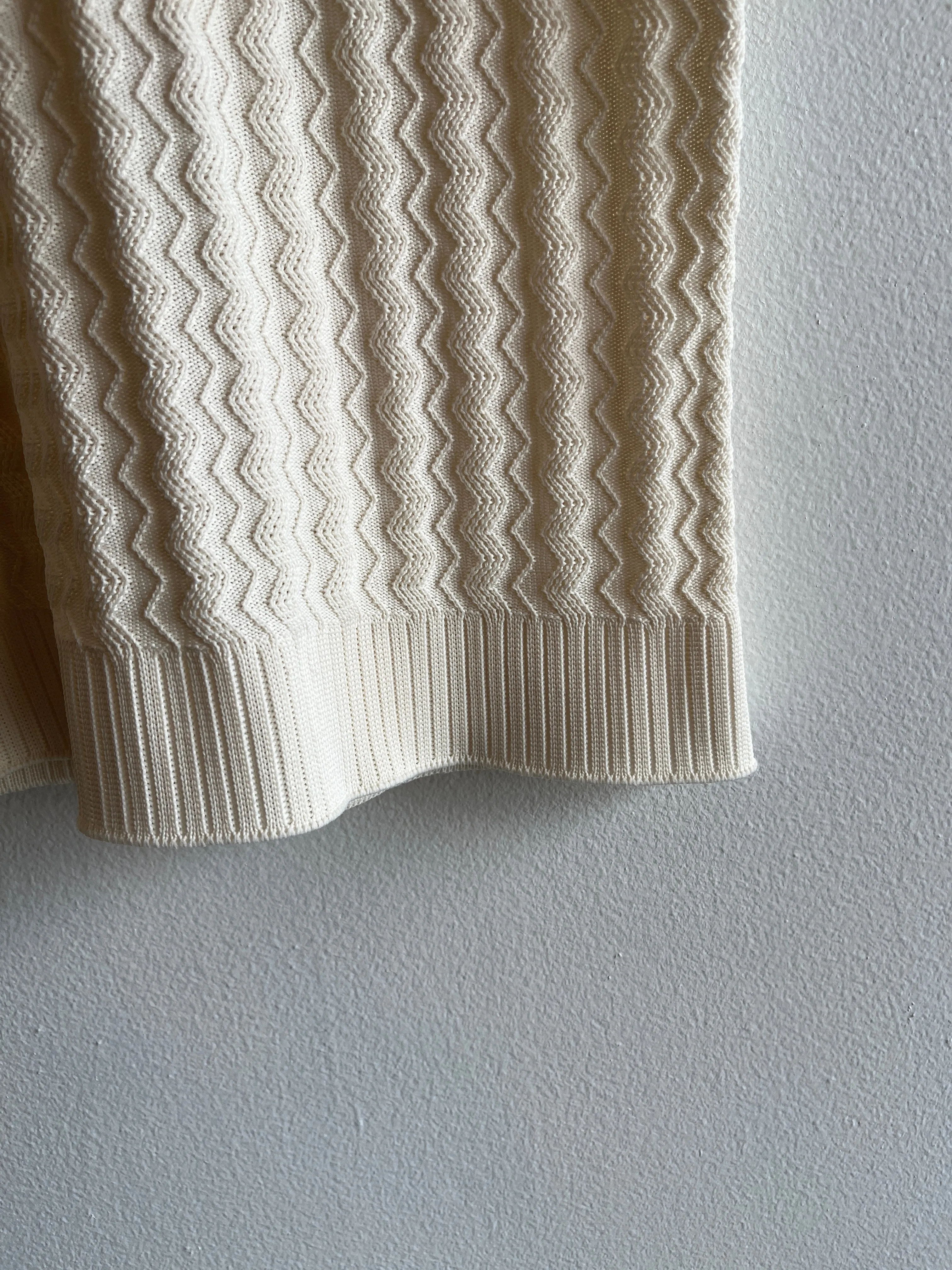 Vintage 1980s Short Sleeve Tie-Neck Sweater