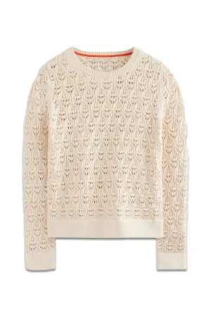 Warm Ivory Crochet Knit Jumper