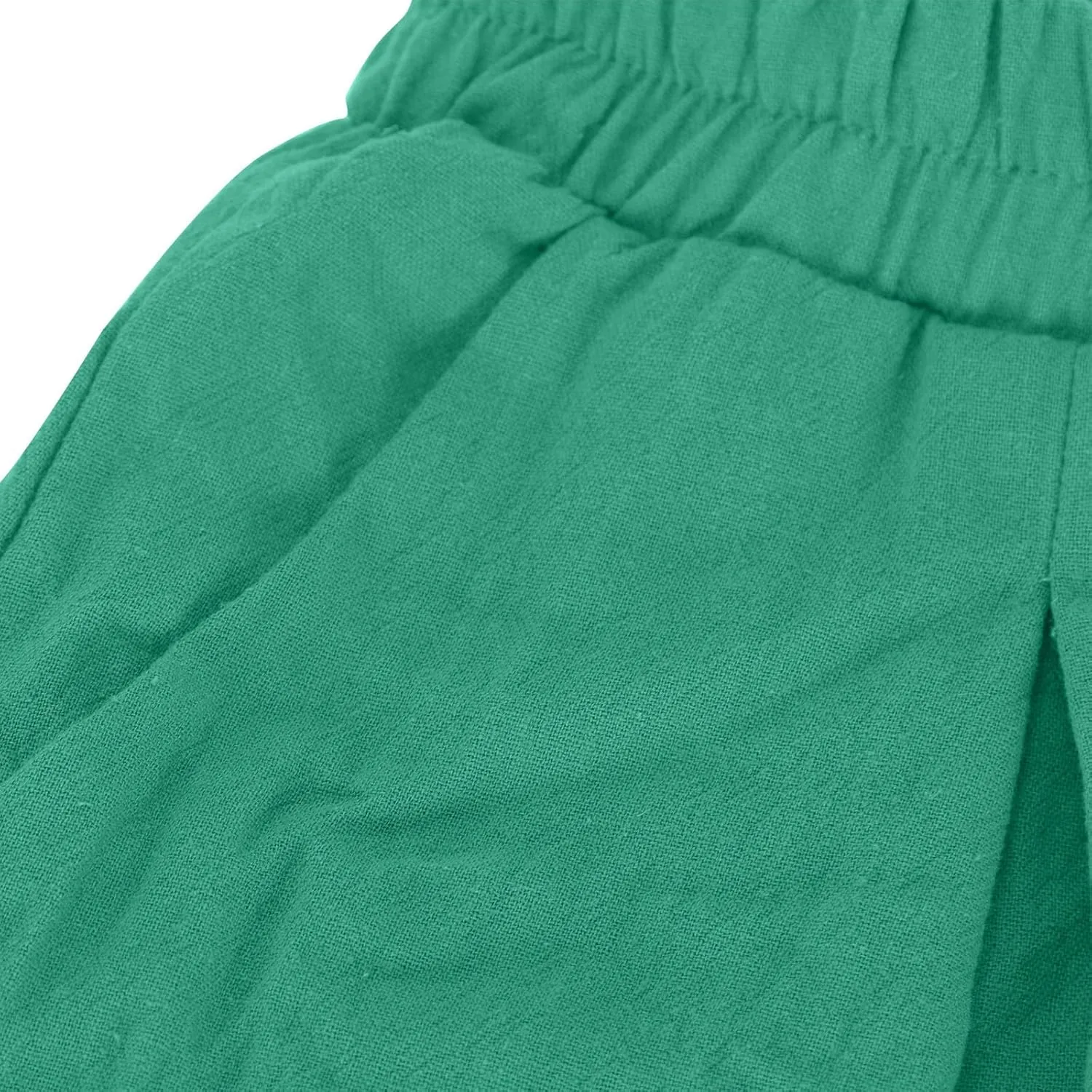 Women's Casual Cotton Linen Baggy Pants Elastic Waist Lantern Trousers 2025 Summer Beach Boho Trousers with Pockets